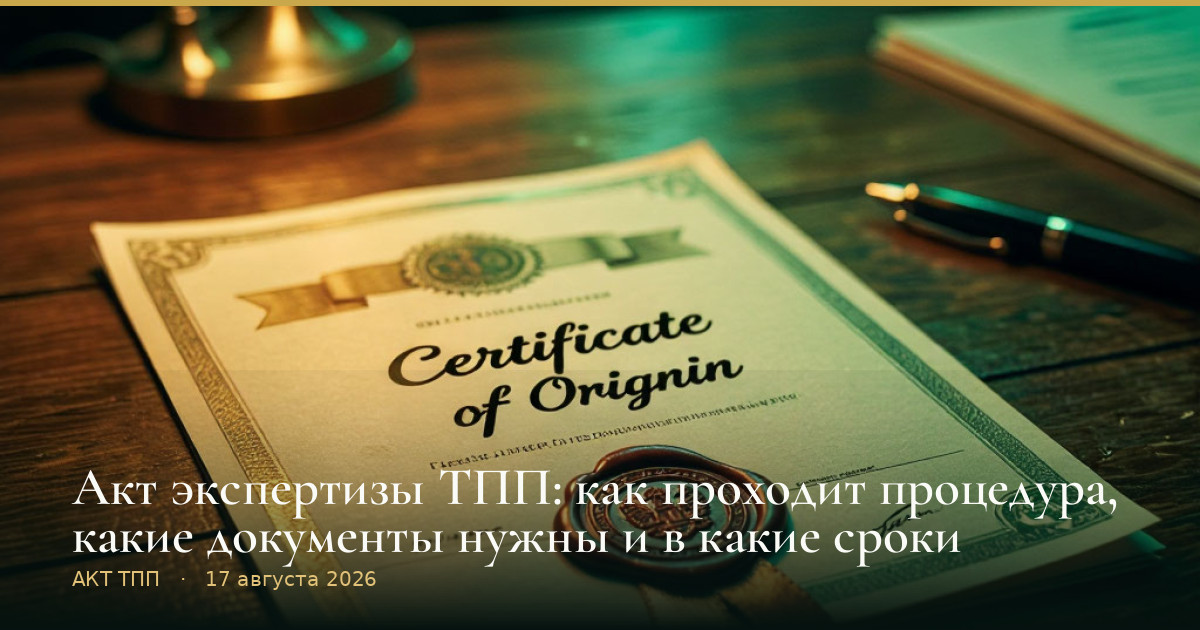 Акт экспертизы ТПП: как проходит процедура, какие документы нужны и в какие сроки