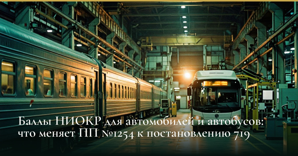 Баллы НИОКР для автомобилей и автобусов: что меняет ПП №1254 к постановлению 719
