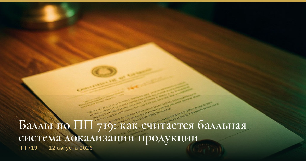 Баллы по ПП 719: как считается балльная система локализации продукции