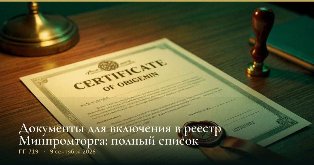 Документы для включения в реестр Минпромторга: полный список