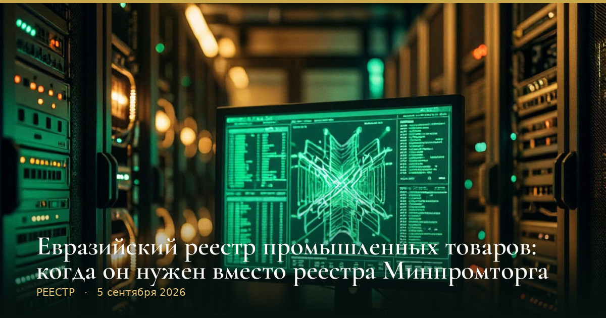 Евразийский реестр промышленных товаров: когда он нужен вместо реестра Минпромторга