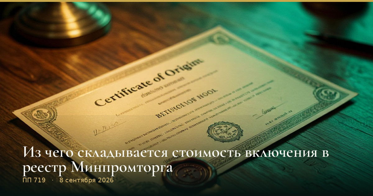 Из чего складывается стоимость включения в реестр Минпромторга