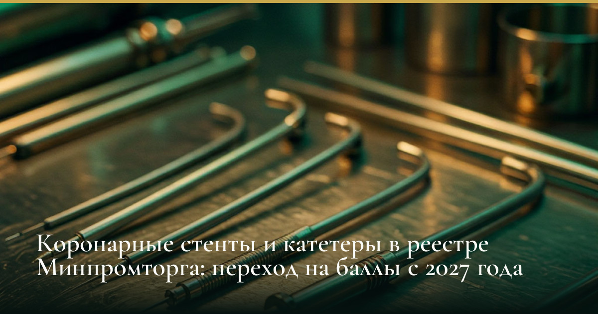 Коронарные стенты и катетеры в реестре Минпромторга: переход на баллы с 2027 года