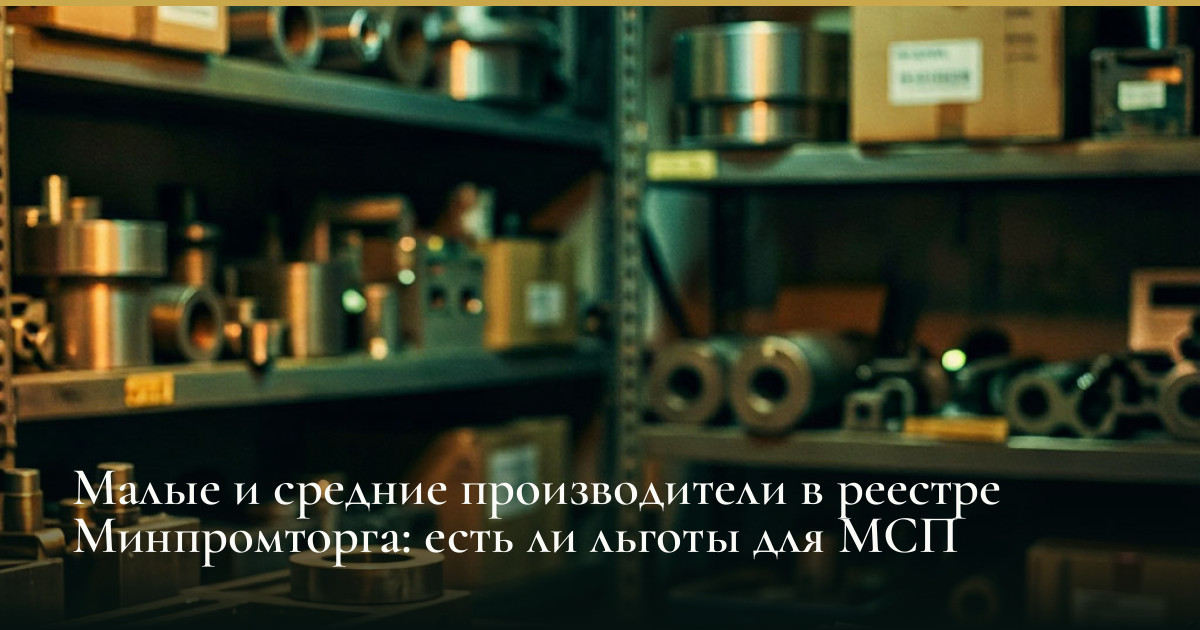 Малые и средние производители в реестре Минпромторга: есть ли льготы для МСП