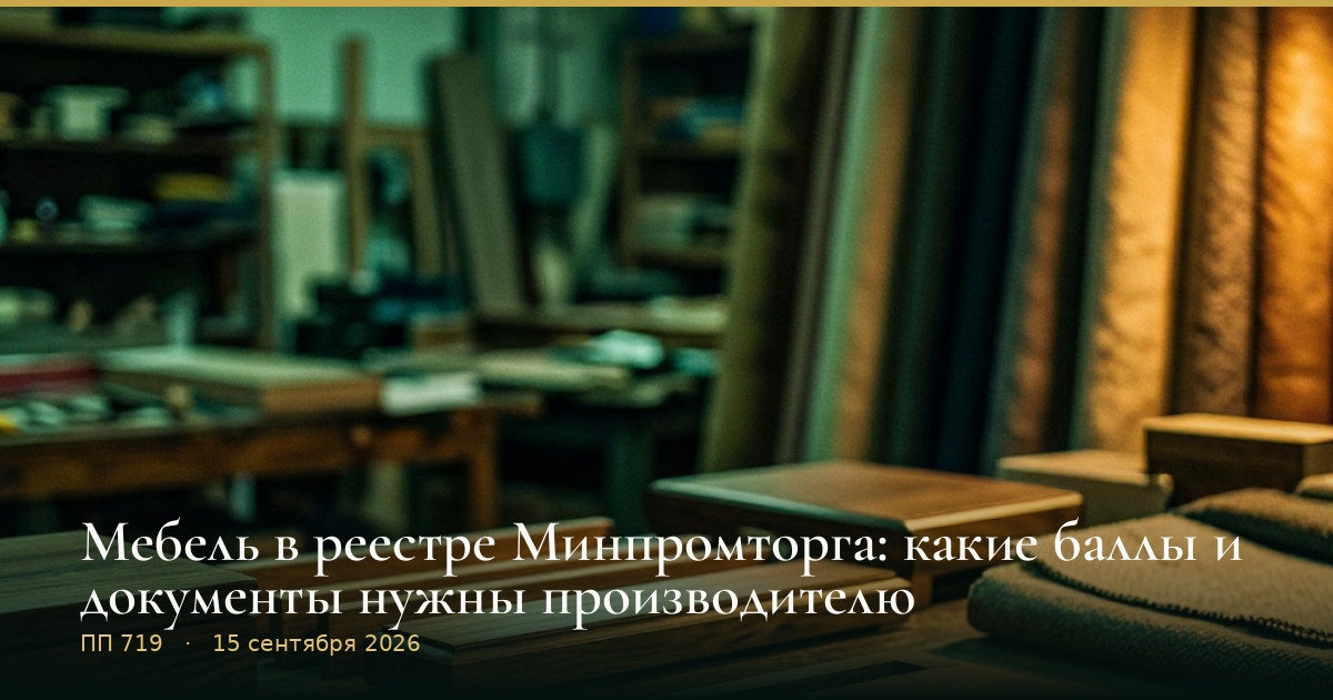 Мебель в реестре Минпромторга: какие баллы и документы нужны производителю
