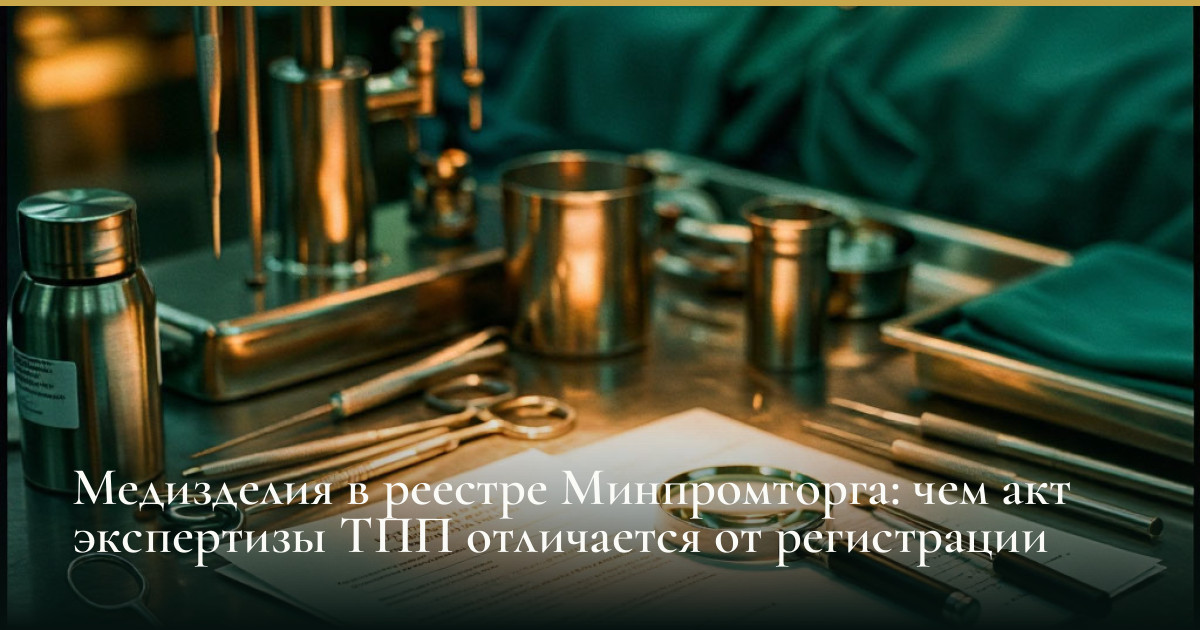 Медизделия в реестре Минпромторга: чем акт экспертизы ТПП отличается от регистрации