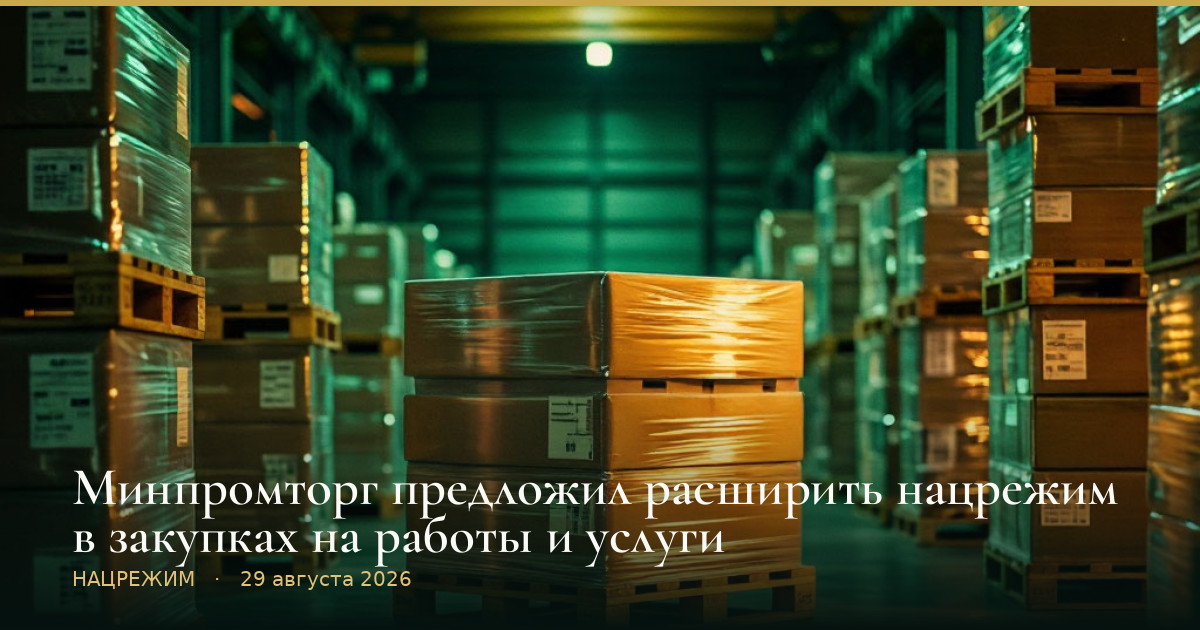 Минпромторг предложил расширить нацрежим в закупках на работы и услуги