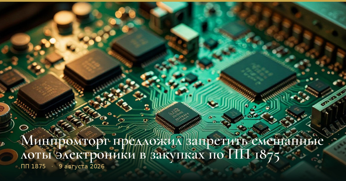 Минпромторг предложил запретить смешанные лоты электроники в закупках по ПП 1875