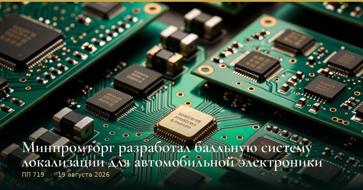 Минпромторг разработал балльную систему локализации для автомобильной электроники