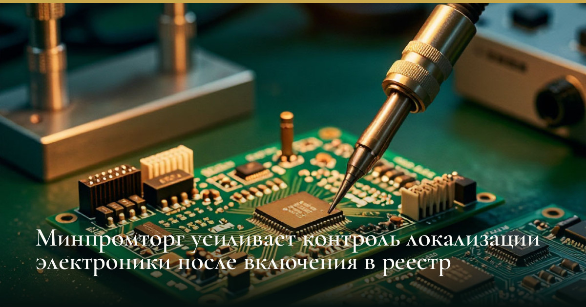 Минпромторг усиливает контроль локализации электроники после включения в реестр