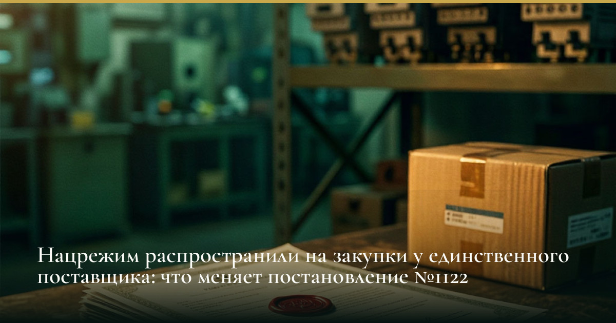 Нацрежим распространили на закупки у единственного поставщика: что меняет постановление №1122
