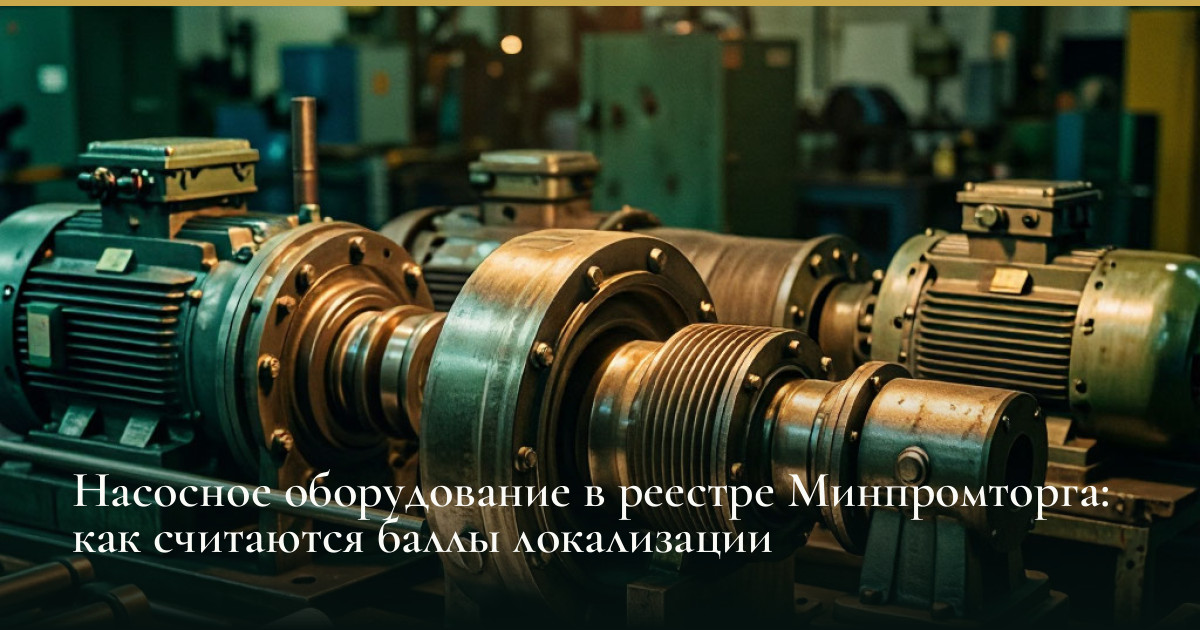 Насосное оборудование в реестре Минпромторга: как считаются баллы локализации