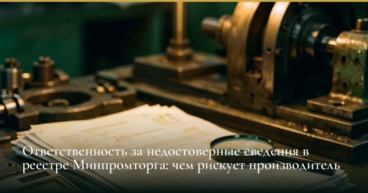 Ответственность за недостоверные сведения в реестре Минпромторга: чем рискует производитель
