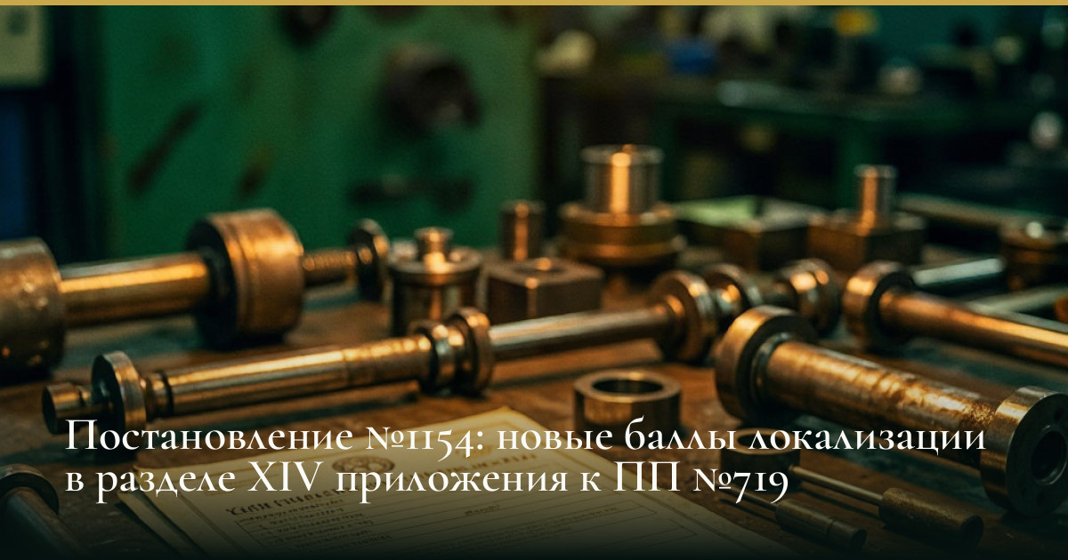 Постановление №1154: новые баллы локализации в разделе XIV приложения к ПП №719