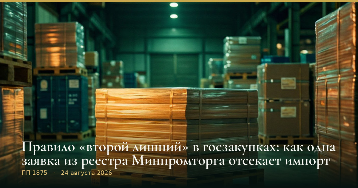 Правило «второй лишний» в госзакупках: как одна заявка из реестра Минпромторга отсекает импорт