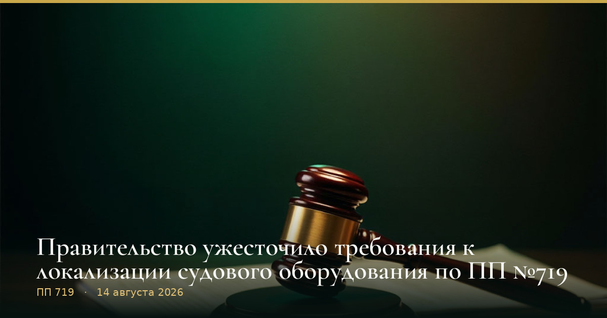 Правительство ужесточило требования к локализации судового оборудования по ПП №719