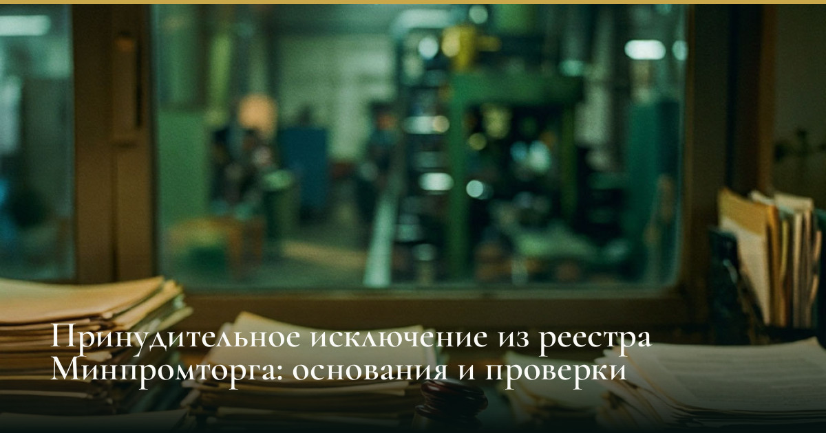 Принудительное исключение из реестра Минпромторга: основания и проверки
