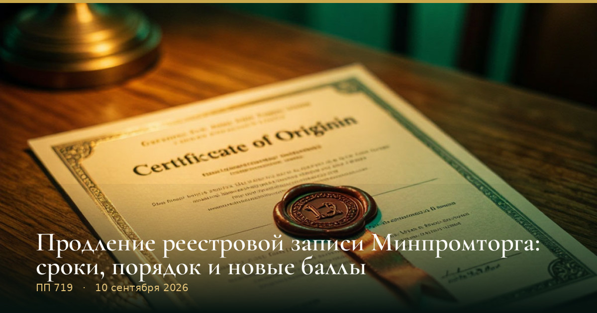 Продление реестровой записи Минпромторга: сроки, порядок и новые баллы