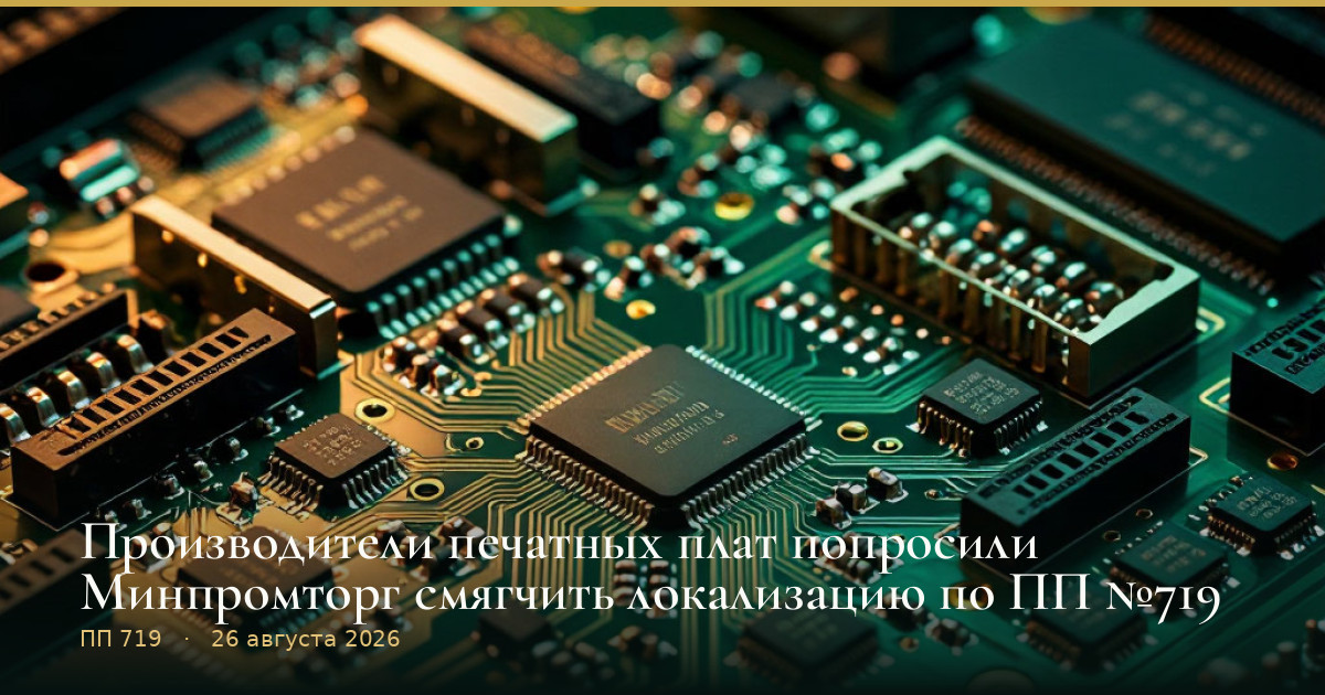 Производители печатных плат попросили Минпромторг смягчить локализацию по ПП №719