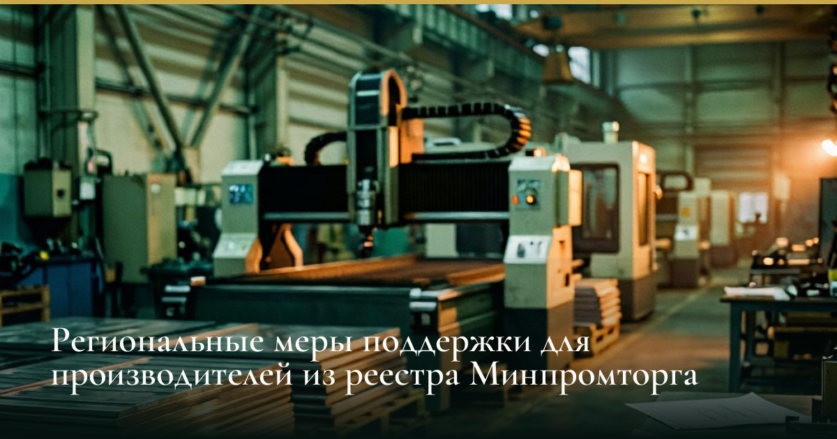 Региональные меры поддержки для производителей из реестра Минпромторга