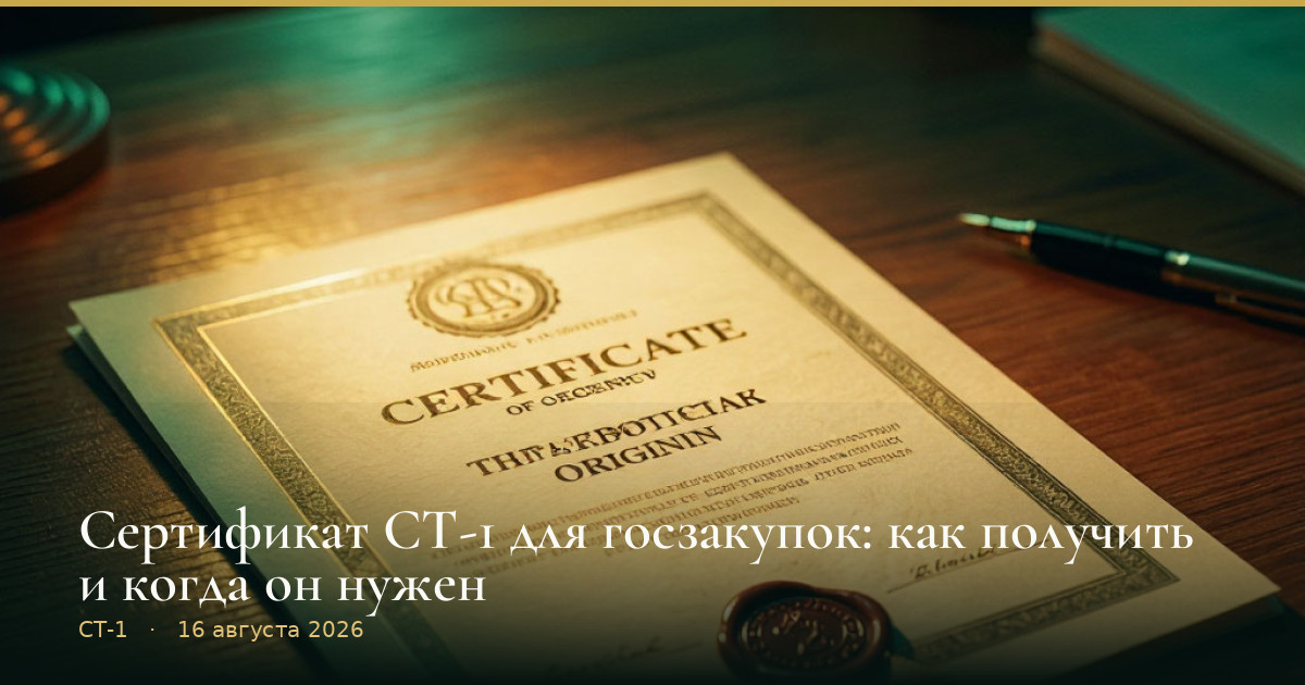 Сертификат СТ-1 для госзакупок: как получить и когда он нужен