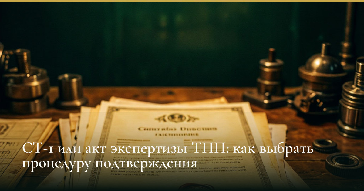 СТ-1 или акт экспертизы ТПП: как выбрать процедуру подтверждения