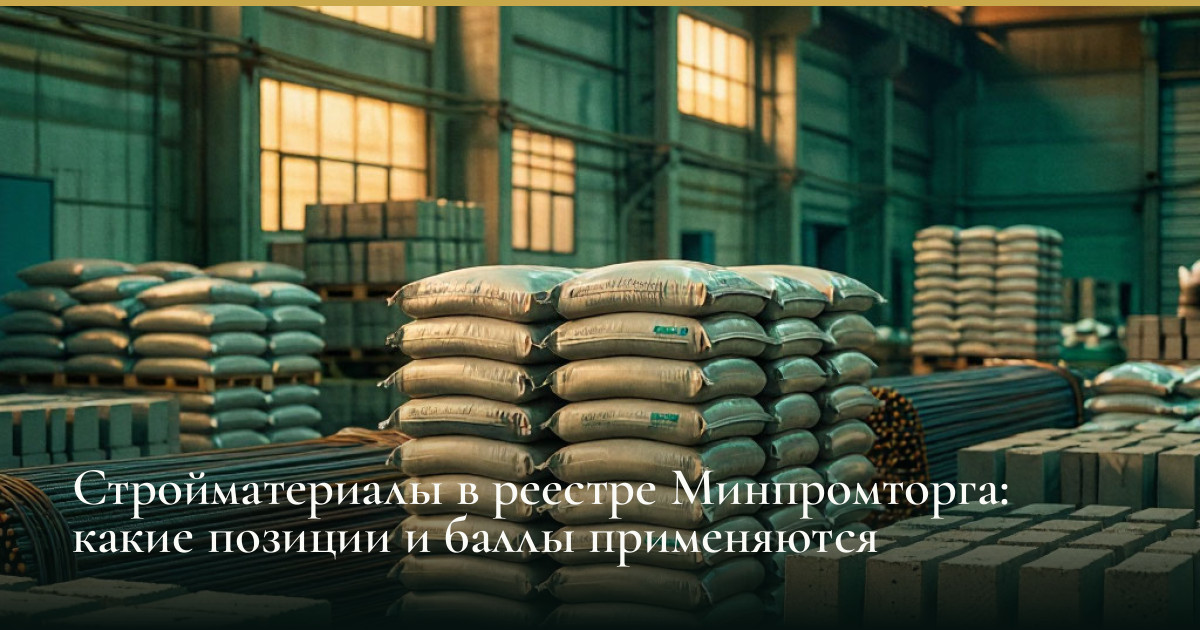 Стройматериалы в реестре Минпромторга: какие позиции и баллы применяются