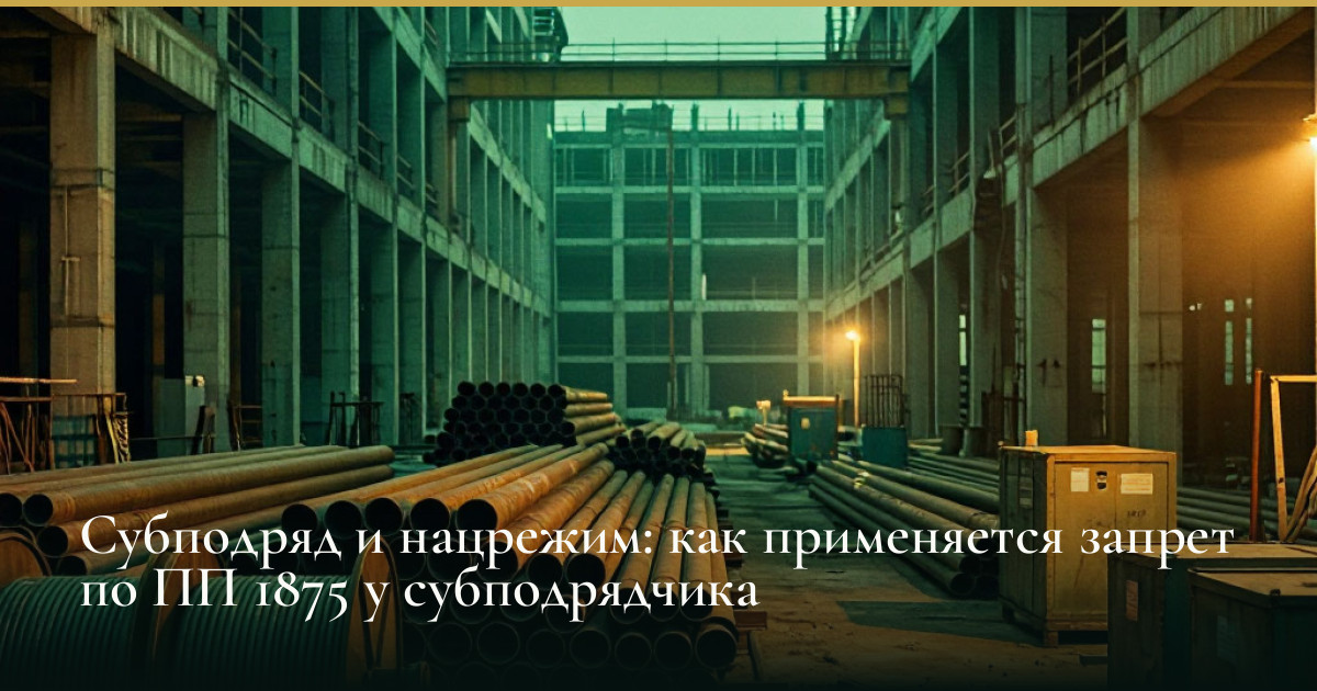 Субподряд и нацрежим: как применяется запрет по ПП 1875 у субподрядчика